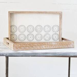 NEW MICKLER & CO. blooming tin tray set in white